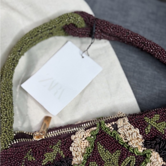 NWT Zara Woman Accessories Beaded BAG WITH EMBROIDERED DETAILS - Picture 7 of 10